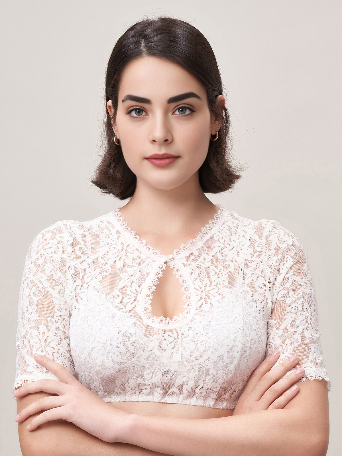 Dirndl Bluse in Weiß
