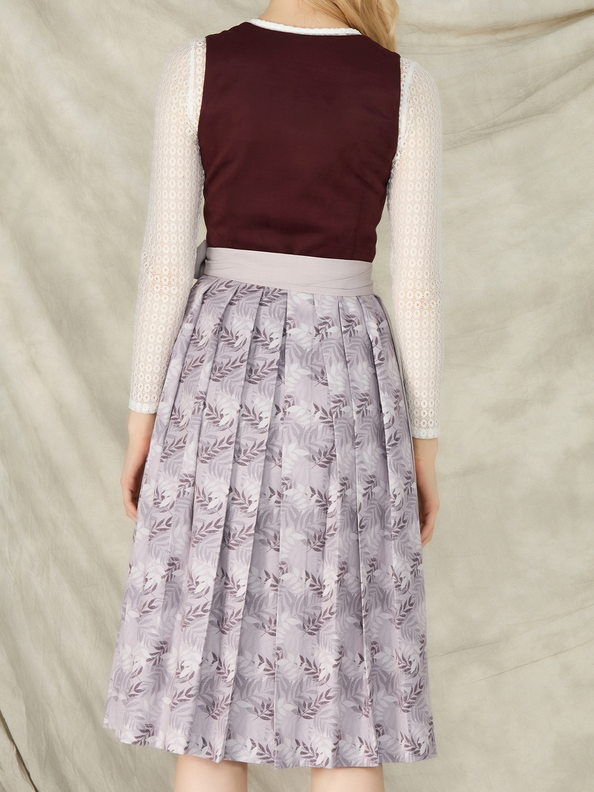 Dirndlbluse Langarm in Lila
