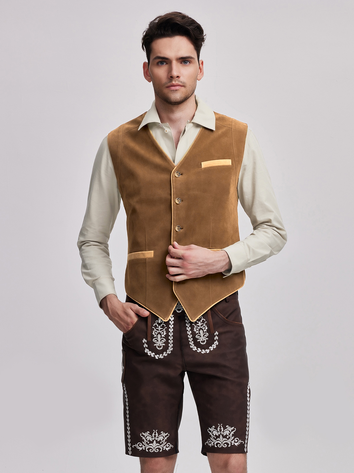 Dirndl Samt Beige
