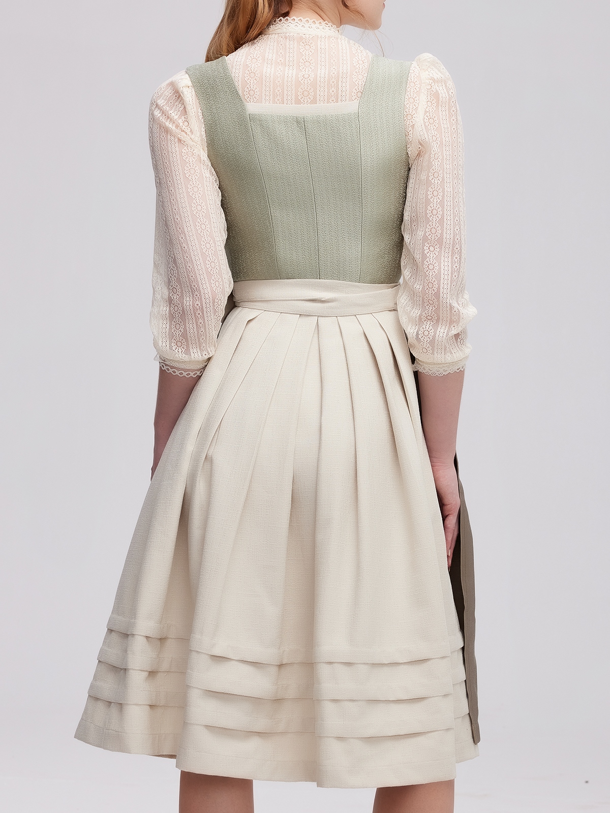 Dirndl Hellgelb mit floralen Details