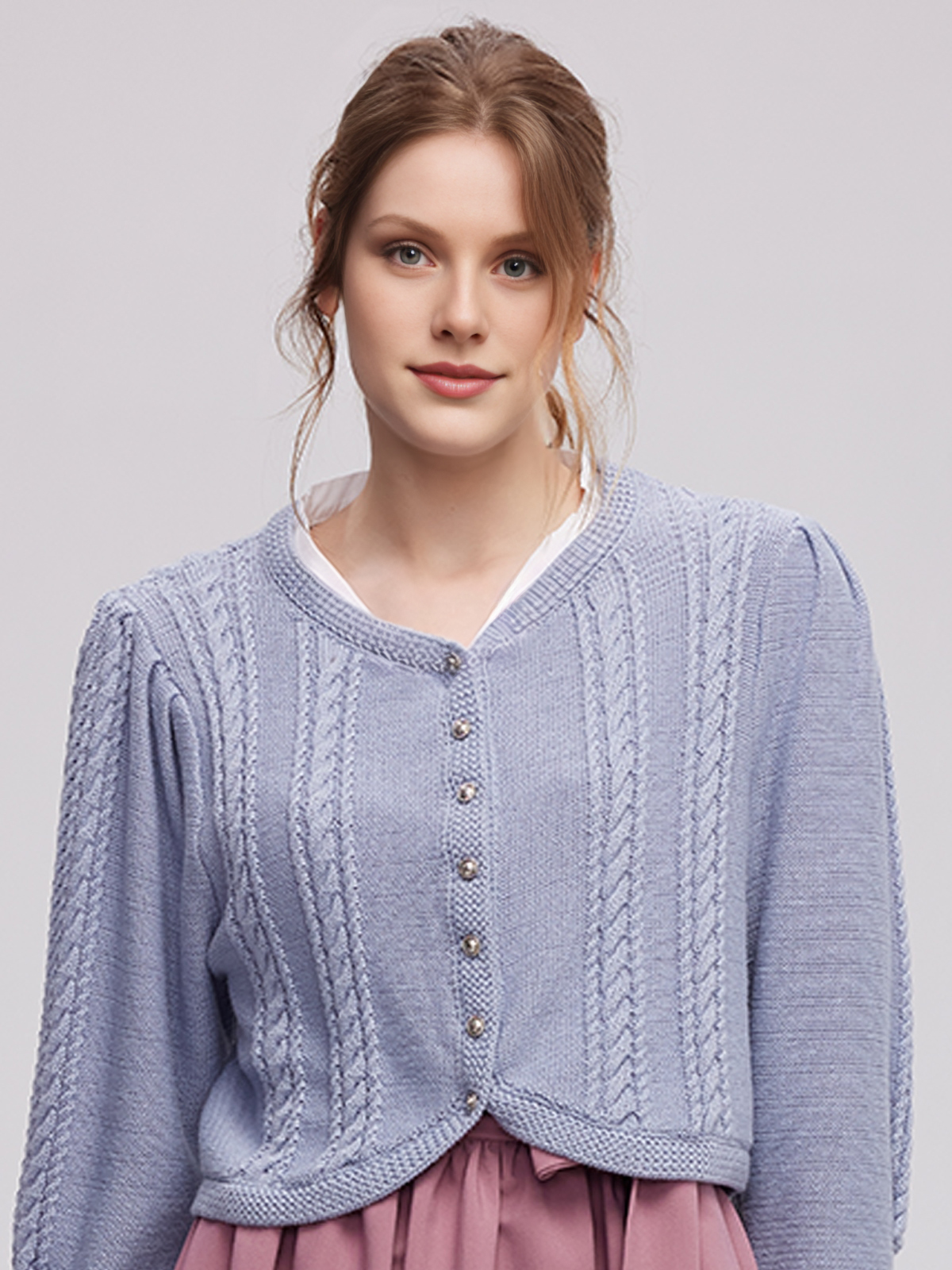 Ärmellose Dirndlbluse in Blau